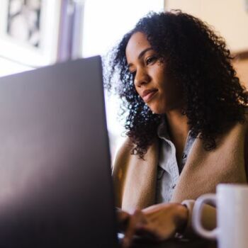Woman working on computer
